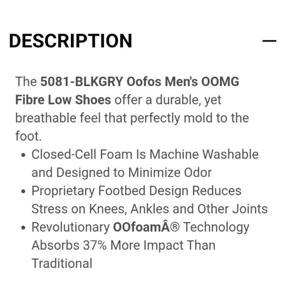 Oofos Mens 13 Oomg Low ee Zee Slip-on In Blk - Picture 3 of 10